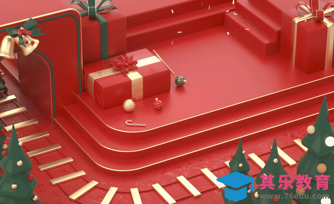 C4D+OC-圣诞小场景循环动画场景[虎课网C4D设计视频教程][产品数码建模MP4教程全集 ]-第1张图片-我要自学网