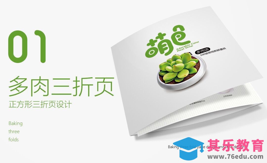 PS-多肉植物介绍方形三折页（上）[虎课网品牌设计视频教程][logo包装设计教程全集MP4 ]-第1张图片-我要自学网