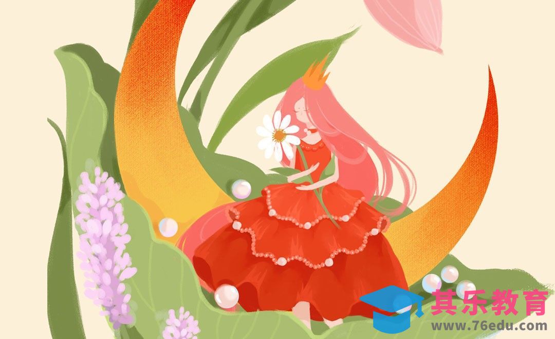 PS-板绘插画-叶子与少女[虎课网绘画插画视频教程][ipad商业插画MP4教程全集 ]-第1张图片-我要自学网