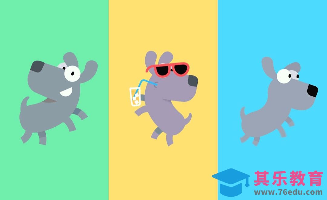 AE-三只小狗跳跃切换动画[虎课网影视动画制作视频教程][MP4影视拍摄教程全集 ]-第1张图片-我要自学网