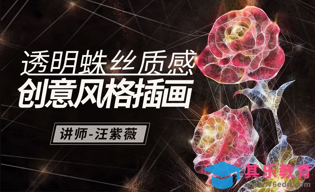 如何绘制透明丝网质感的玫瑰花[虎课网绘画插画视频教程][ipad商业插画MP4教程全集 ]-第1张图片-我要自学网