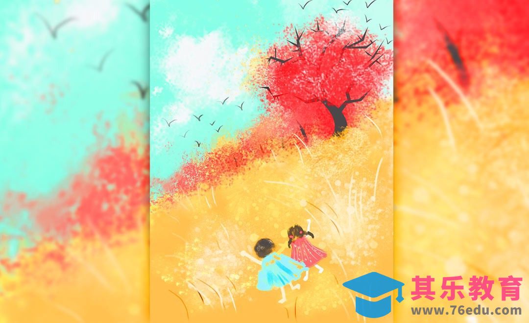 PS-鼠绘插画-寻找春天的脚步[虎课网绘画插画视频教程][ipad商业插画MP4教程全集 ]-第1张图片-我要自学网