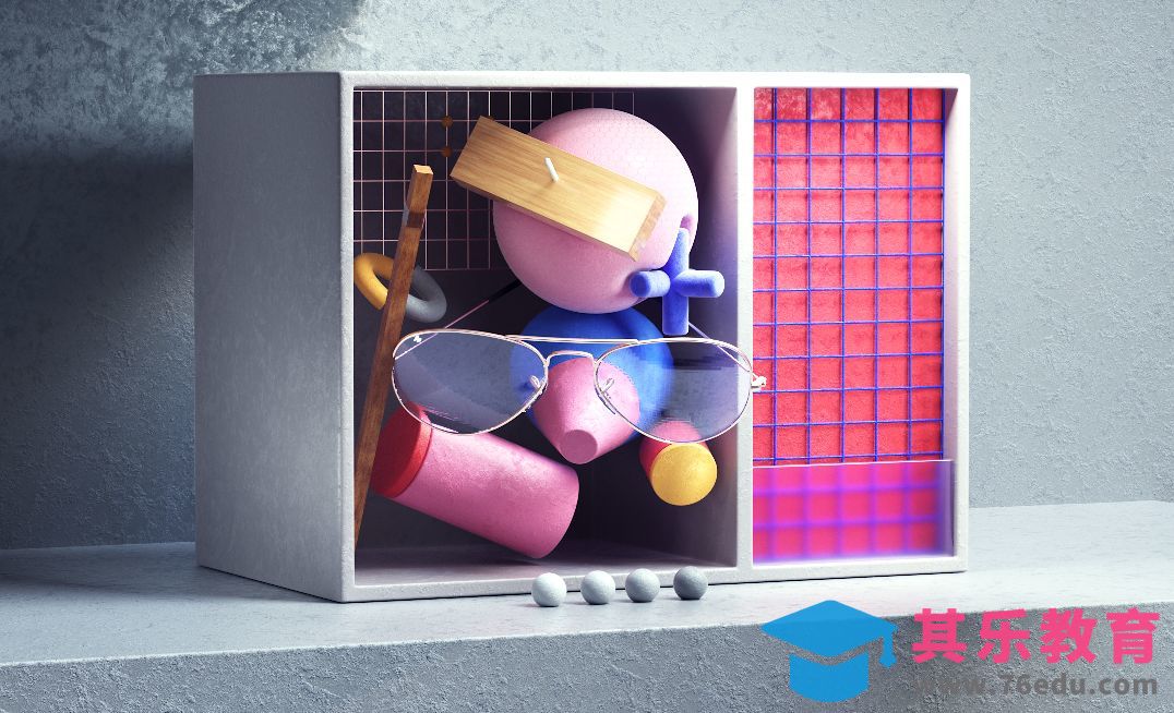 C4D+OC-眼镜几何场景建模[虎课网C4D设计视频教程][产品数码建模MP4教程全集 ]-第1张图片-我要自学网