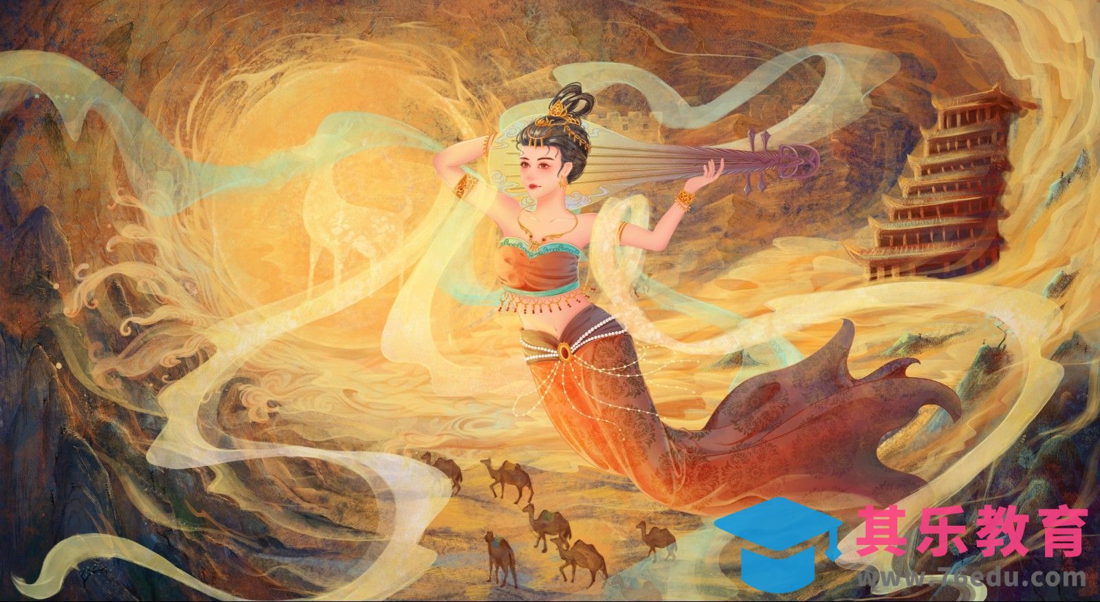 procreate-敦煌飞天构思铺色篇[虎课网绘画插画视频教程][ipad商业插画MP4教程全集 ]-第1张图片-我要自学网