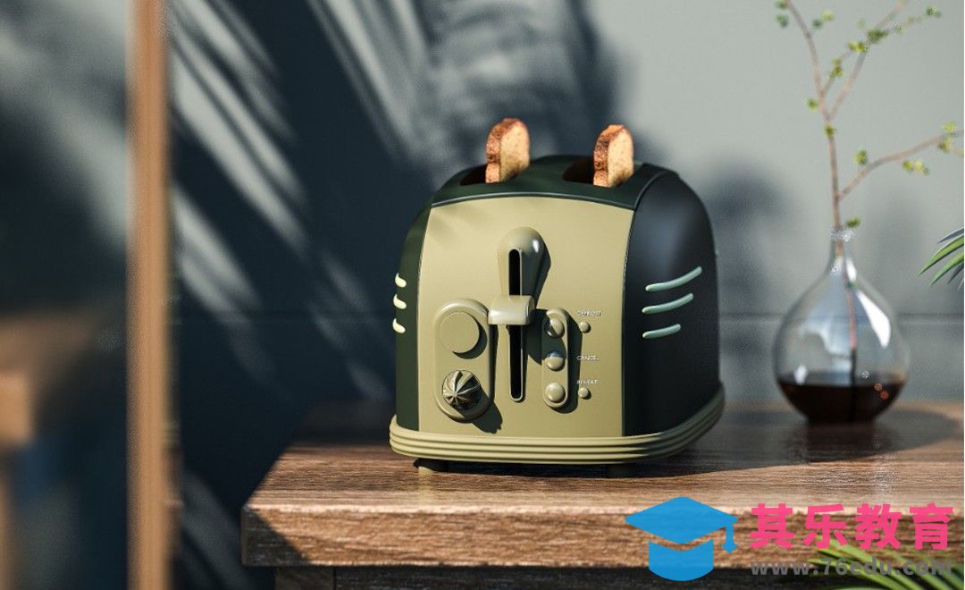 C4D+RS-烤面包机场景渲染[虎课网C4D设计视频教程][产品数码建模MP4教程全集 ]-第1张图片-我要自学网