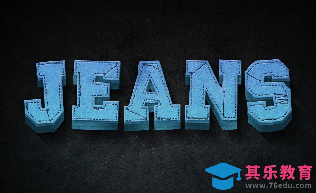 PS-立体字JEANS[虎课网平面设计视频教程][字体设计教程MP4高清全集 ]-第1张图片-我要自学网