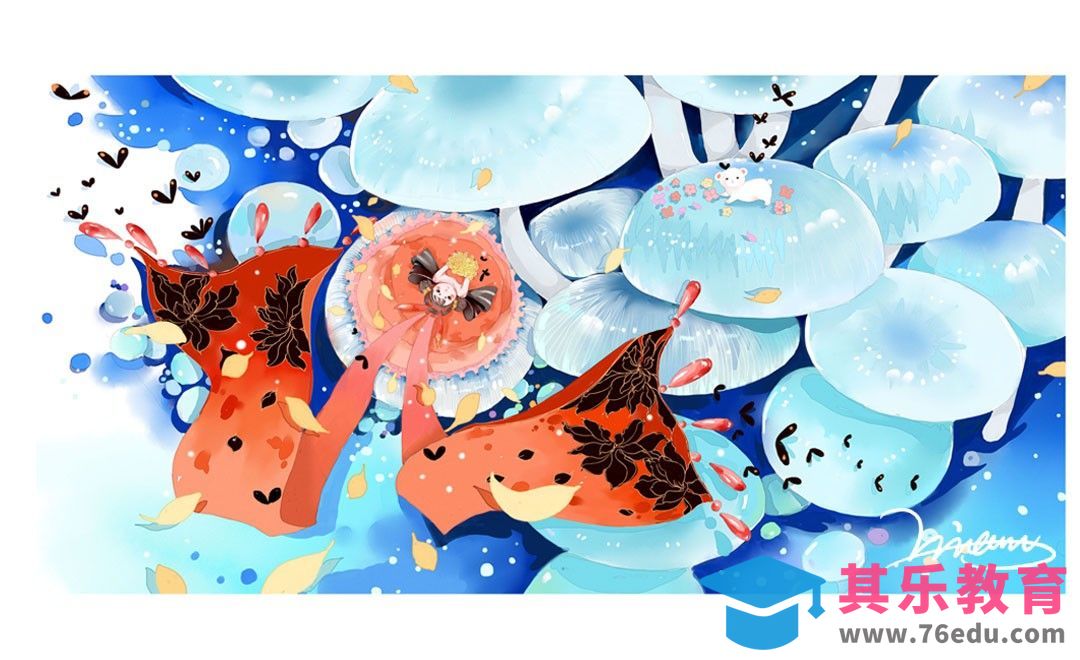 PS+SAI-小清新插画《一堆蘑菇》[虎课网绘画插画视频教程][ipad商业插画MP4教程全集 ]-第1张图片-我要自学网