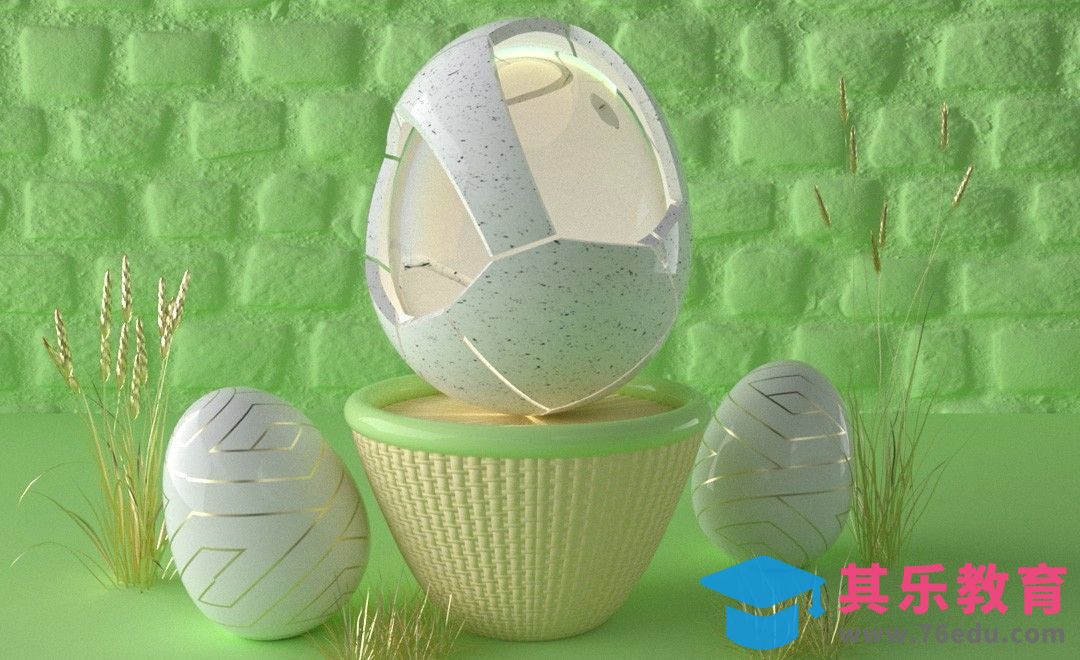 C4D-趣味蛋壳场景[虎课网C4D设计视频教程][产品数码建模MP4教程全集 ]-第1张图片-我要自学网