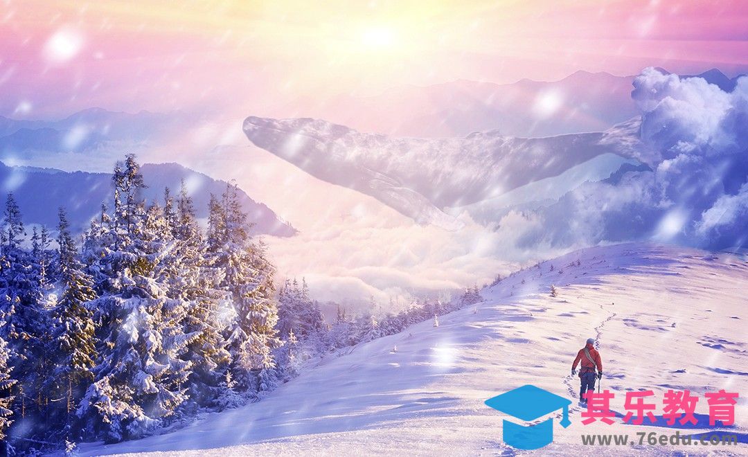 PS-雪日鲸鱼-唯美梦幻合成[平面设计视频教程][海报设计MP4高清全集 ]-第1张图片-我要自学网