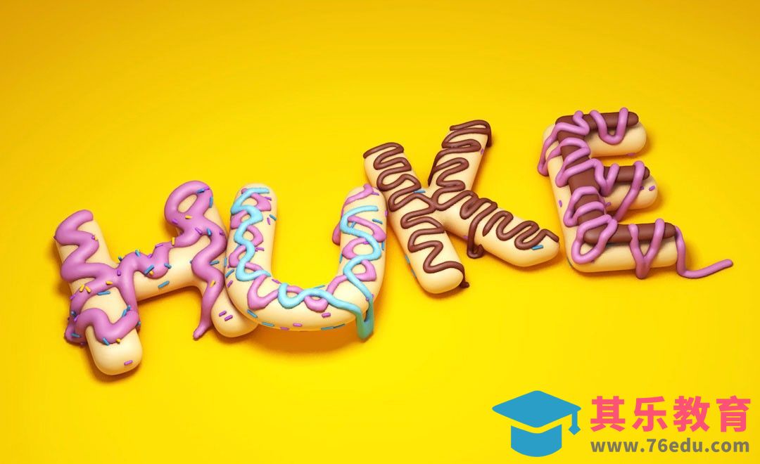 C4D-卡通酱汁饼干文字效果[虎课网C4D设计视频教程][产品数码建模MP4教程全集 ]-第1张图片-我要自学网