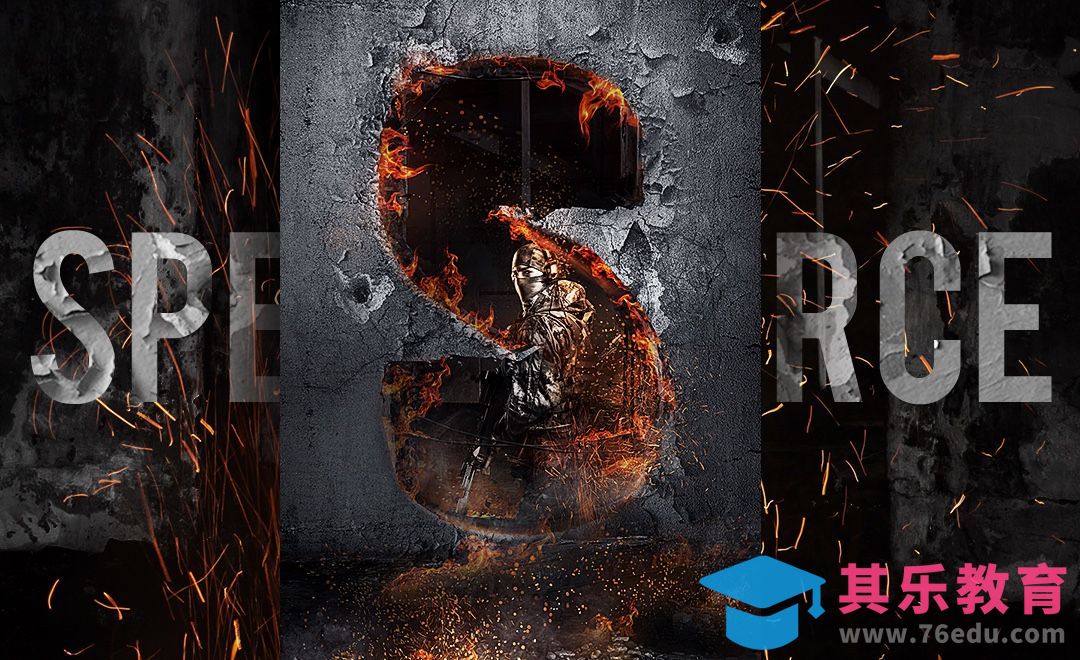 PS-特种部队电影海报-战争场景合成[平面设计视频教程][海报设计MP4高清全集 ]-第1张图片-我要自学网