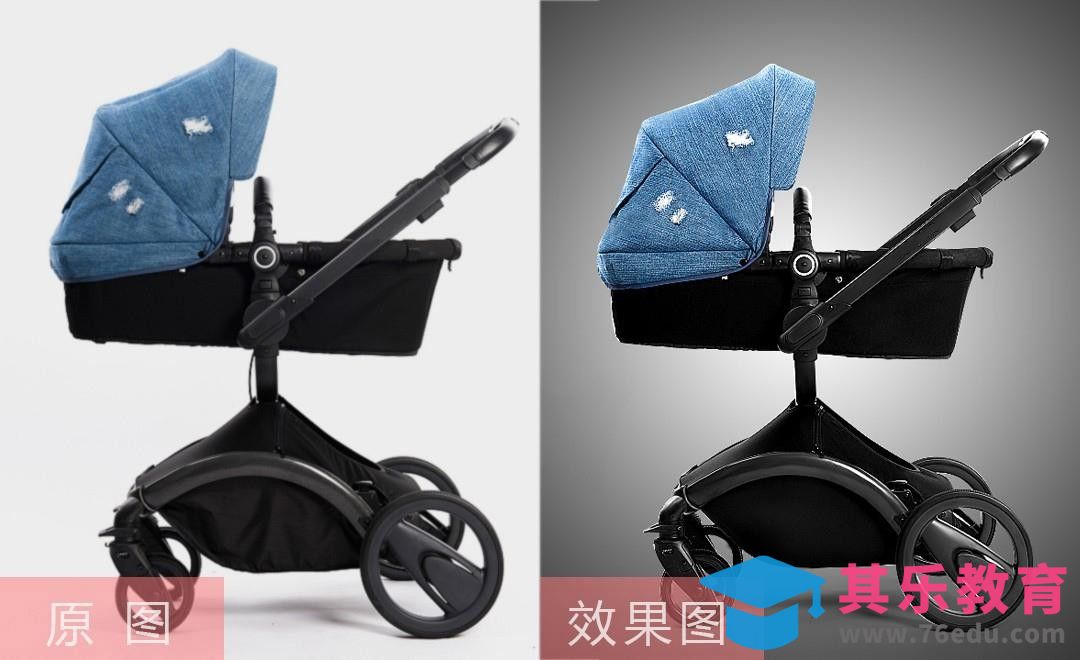 PS-牛仔婴儿车精修[虎课网电商产品精修视频教程][最新PS修图教程全集MP4 ]-第1张图片-我要自学网