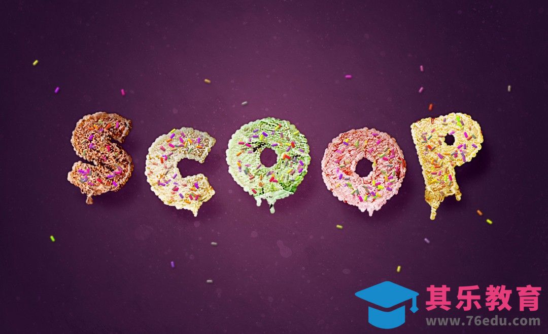 PS-拟物字母SCOOP[虎课网平面设计视频教程][字体设计教程MP4高清全集 ]-第1张图片-我要自学网