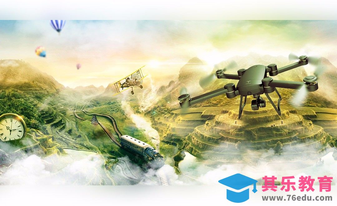 PS-无人机创意合成[平面设计视频教程][海报设计MP4高清全集 ]-第1张图片-我要自学网