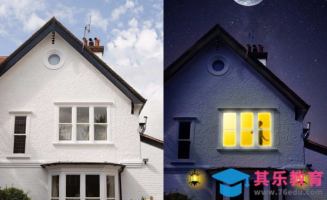 PS-白天秒变黑夜·阁楼人影[平面设计视频教程][海报设计MP4高清全集 ]-第1张图片-我要自学网