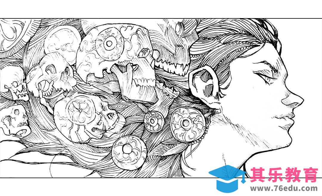 针管笔绘画-线性风格人物插画[虎课网绘画插画视频教程][ipad商业插画MP4教程全集 ]-第1张图片-我要自学网