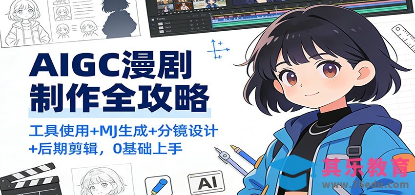 AIGC漫剧制作全攻略：工具使用+MJ生成+分镜设计+后期剪辑，0基础上手-第1张图片-我要自学网