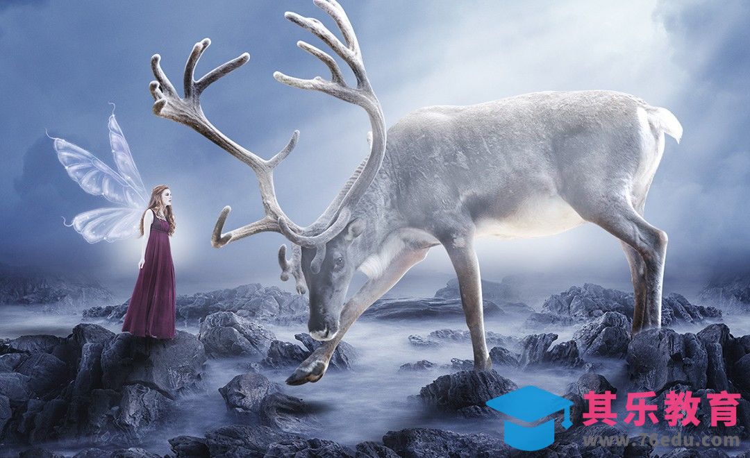 PS-精灵与鹿-意境合成[平面设计视频教程][海报设计MP4高清全集 ]-第1张图片-我要自学网