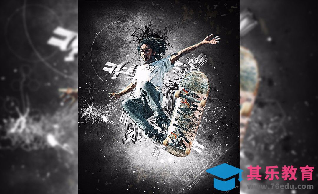 PS-动感运动海报[平面设计视频教程][海报设计MP4高清全集 ]-第1张图片-我要自学网