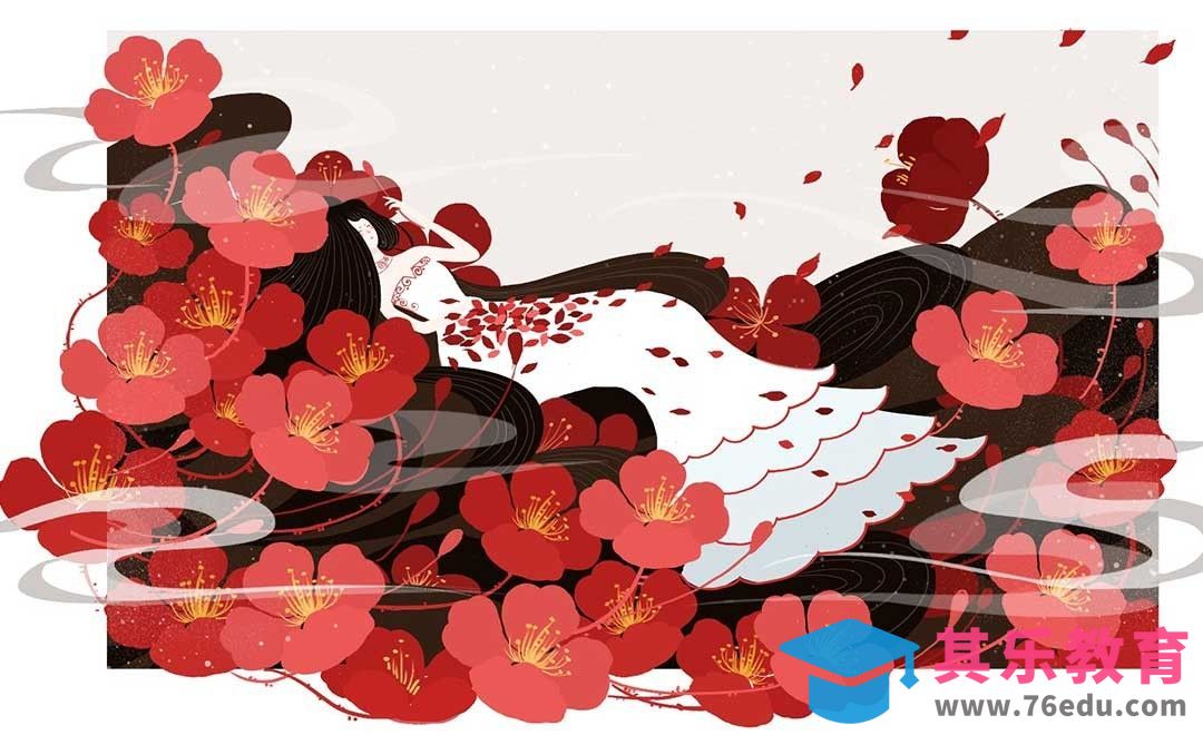 PS-板绘小清新风格插画《 繁花若梦》[虎课网绘画插画视频教程][ipad商业插画MP4教程全集 ]-第1张图片-我要自学网