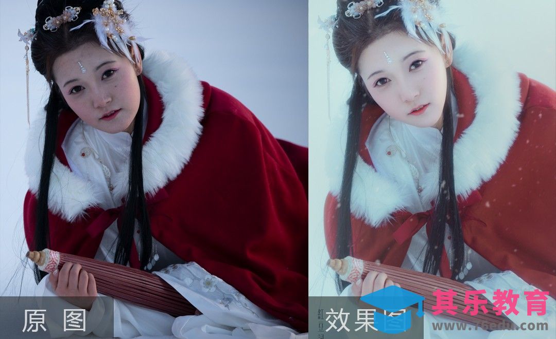 PS-雪地插画风唯美古风人像修图[虎课网手机摄影入门视频教程][MP4产品摄影教程全集 ]-第1张图片-我要自学网