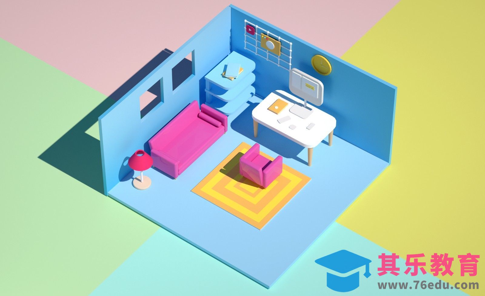 C4D+OC-家居小场景建模（上）[虎课网C4D设计视频教程][产品数码建模MP4教程全集 ]-第1张图片-我要自学网