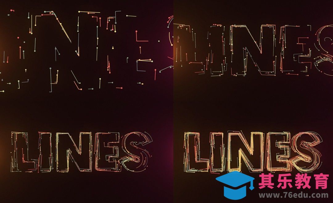 AE-彩色线性粒子流动标题[虎课网最新视频教程][免费高清MP4教程全集 ]-第1张图片-我要自学网