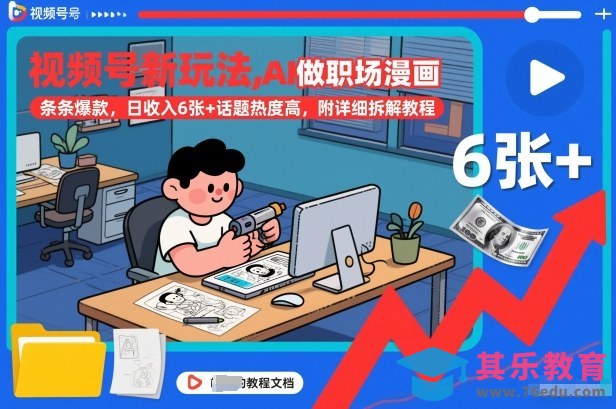 视频号新玩法，AI做职场漫画，条条爆款，日收入6张+话题热度高，附详细拆解教程-第1张图片-我要自学网