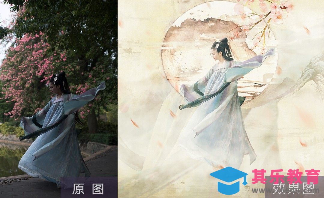 PS-中国风人像后期半合成效果[虎课网手机摄影入门视频教程][MP4产品摄影教程全集 ]-第1张图片-我要自学网