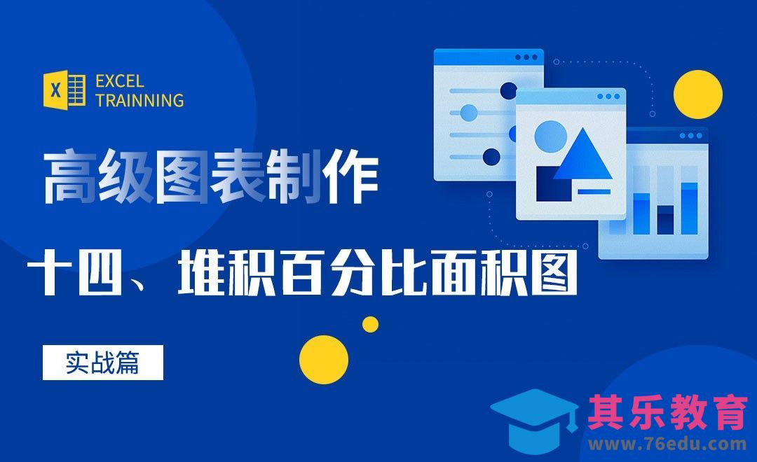 Excel-20个图表之堆积百分比面积图[虎课网办公职场视频教程][办公职场教程全集MP4 ]-第1张图片-我要自学网