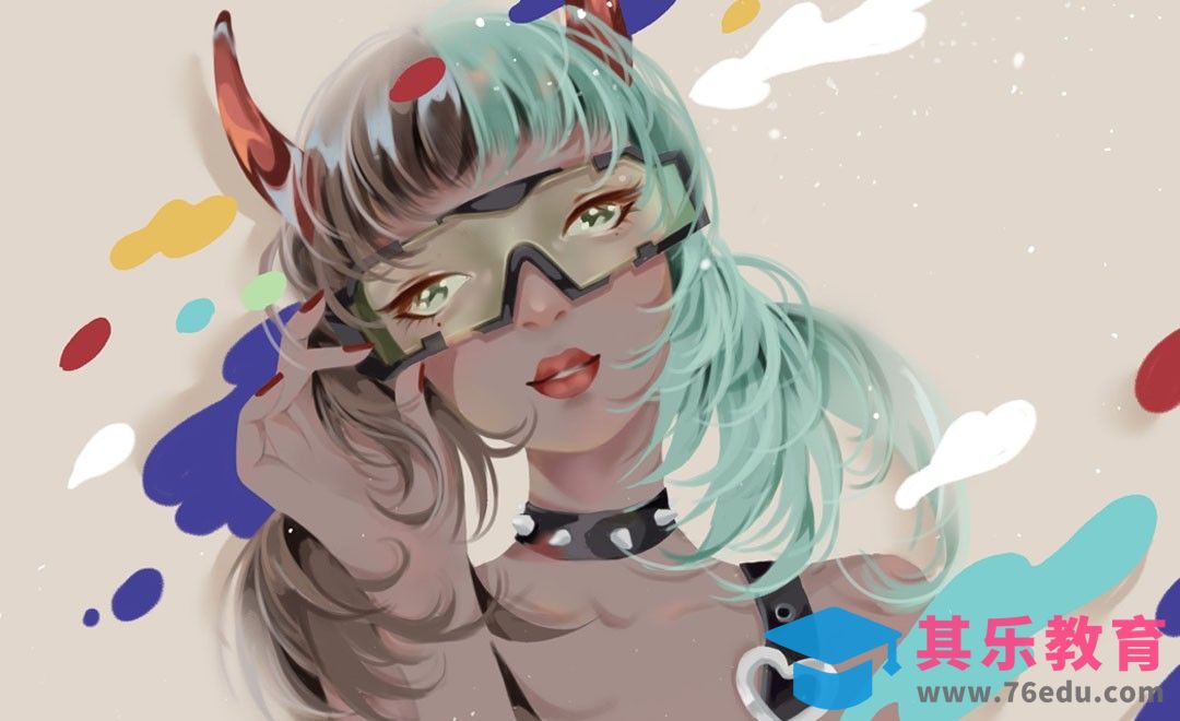 PS-板绘超酷女孩头像插画[虎课网绘画插画视频教程][ipad商业插画MP4教程全集 ]-第1张图片-我要自学网