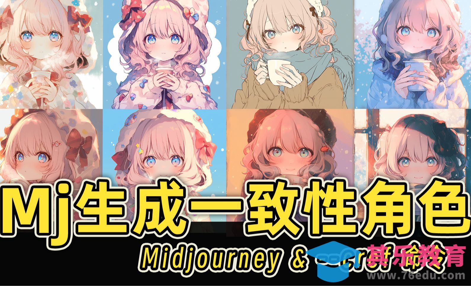 用MJ稳定生成一致性人物，--cref 和 --cw 的用法[虎课网AICG人工智能视频教程][MP4高清全集 ]-第1张图片-我要自学网