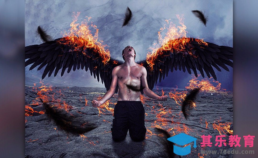 PS-黑暗天使火海涅槃-暗黑风[平面设计视频教程][海报设计MP4高清全集 ]-第1张图片-我要自学网