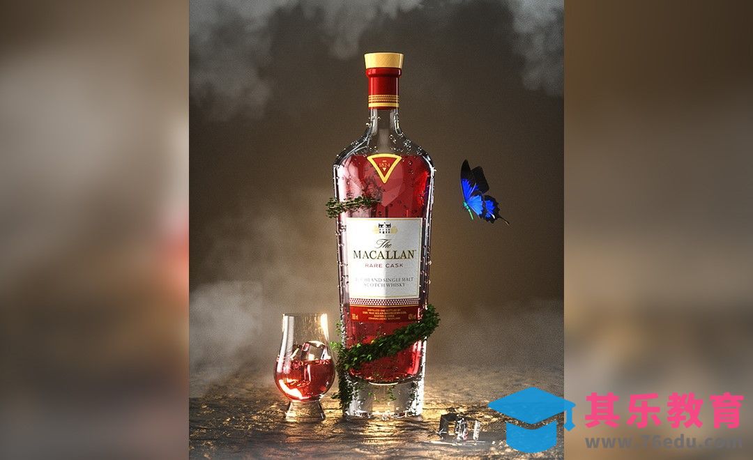 C4D-渲染-唯美酒瓶产品渲染[虎课网C4D设计视频教程][产品数码建模MP4教程全集 ]-第1张图片-我要自学网