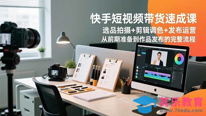快手短视频带货速成课，选品拍摄+剪辑调色+发布运营，从前期准备到作品发布的完整流程-第1张图片-我要自学网
