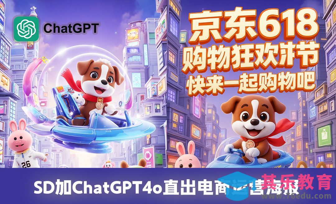 SD+GPT4o-直出京东618电商运营海报[虎课网AICG人工智能视频教程][MP4高清全集 ]-第1张图片-我要自学网