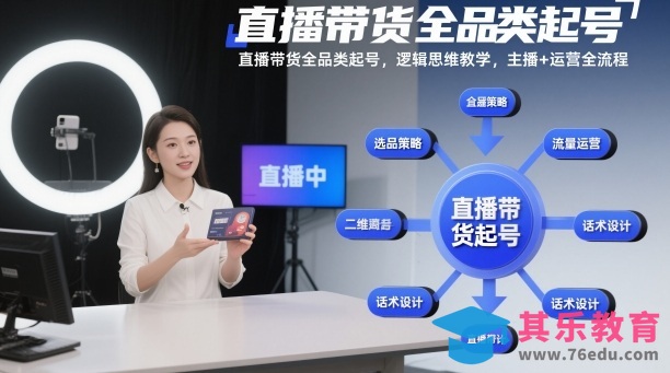 直播带货全品类起号,逻辑思维教学,主播+运营全流程-第1张图片-我要自学网 直播带货全品类起号,逻辑思维教学,主播+运营全流程-第1张图片-我要自学网