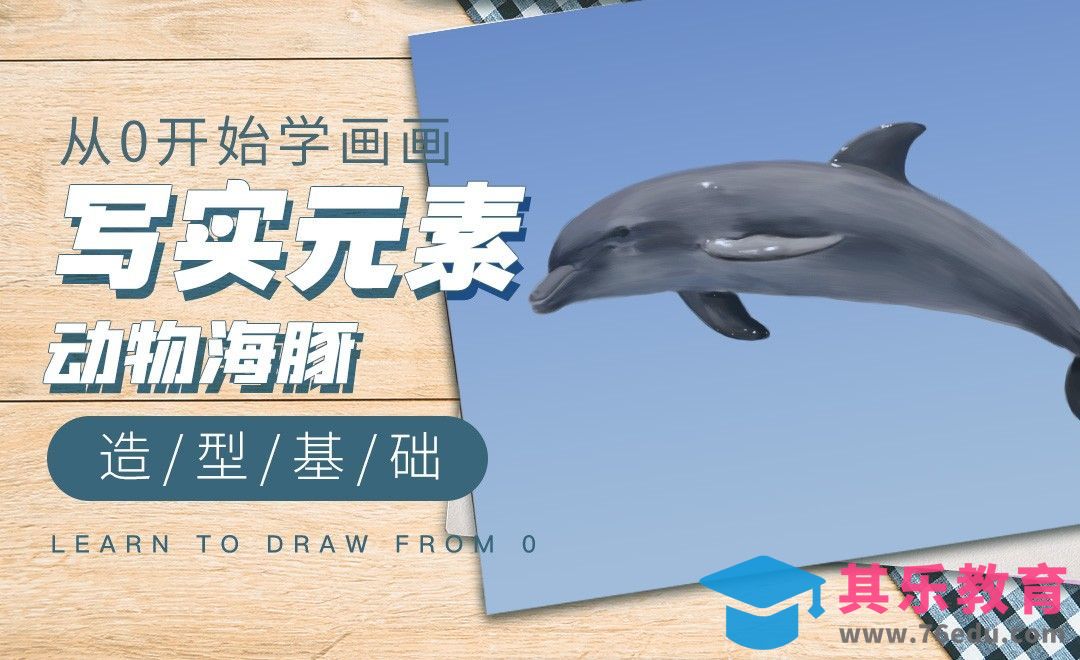 PS-插画小元素-海豚的绘制[虎课网绘画插画视频教程][ipad商业插画MP4教程全集 ]-第1张图片-我要自学网
