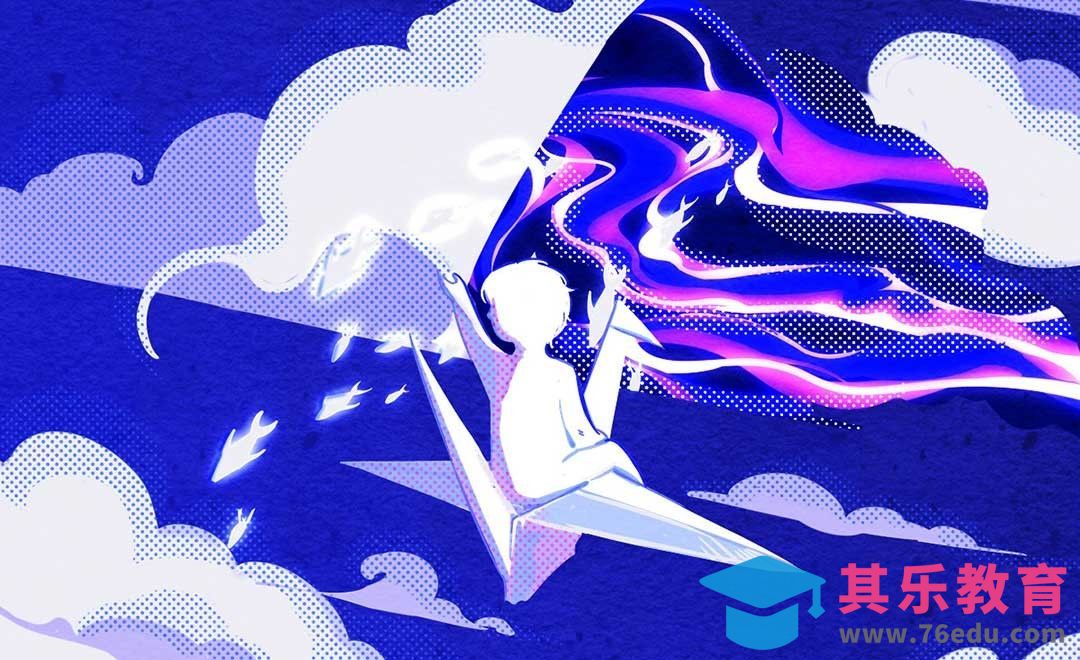 SAI-板绘儿童插画-云的下面连接着大海吗[虎课网绘画插画视频教程][ipad商业插画MP4教程全集 ]-第1张图片-我要自学网