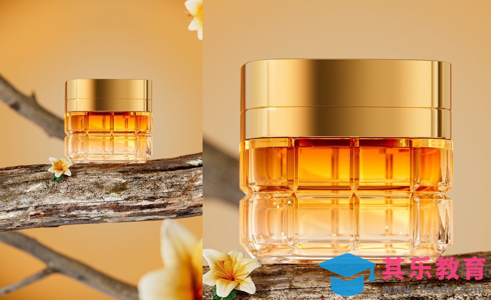 C4D+OC-眼霜美妆产品小蜜罐场景渲染[虎课网C4D设计视频教程][产品数码建模MP4教程全集 ]-第1张图片-我要自学网