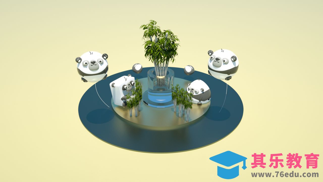 C4D-卡通小熊猫与竹林建模OC渲染[虎课网C4D设计视频教程][产品数码建模MP4教程全集 ]-第1张图片-我要自学网