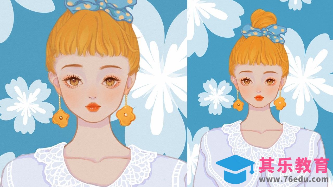 Procreate-照片转插画-小清新少女半身头像[虎课网绘画插画视频教程][ipad商业插画MP4教程全集 ]-第1张图片-我要自学网