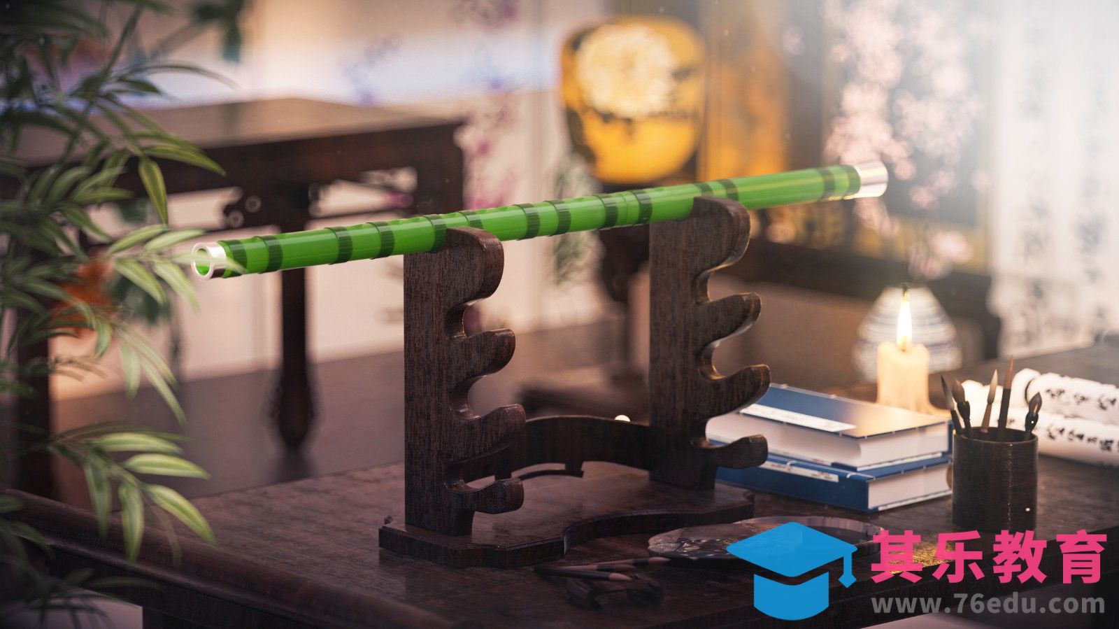 C4D+OC-乐器笛子布线建模[虎课网C4D设计视频教程][产品数码建模MP4教程全集 ]-第1张图片-我要自学网