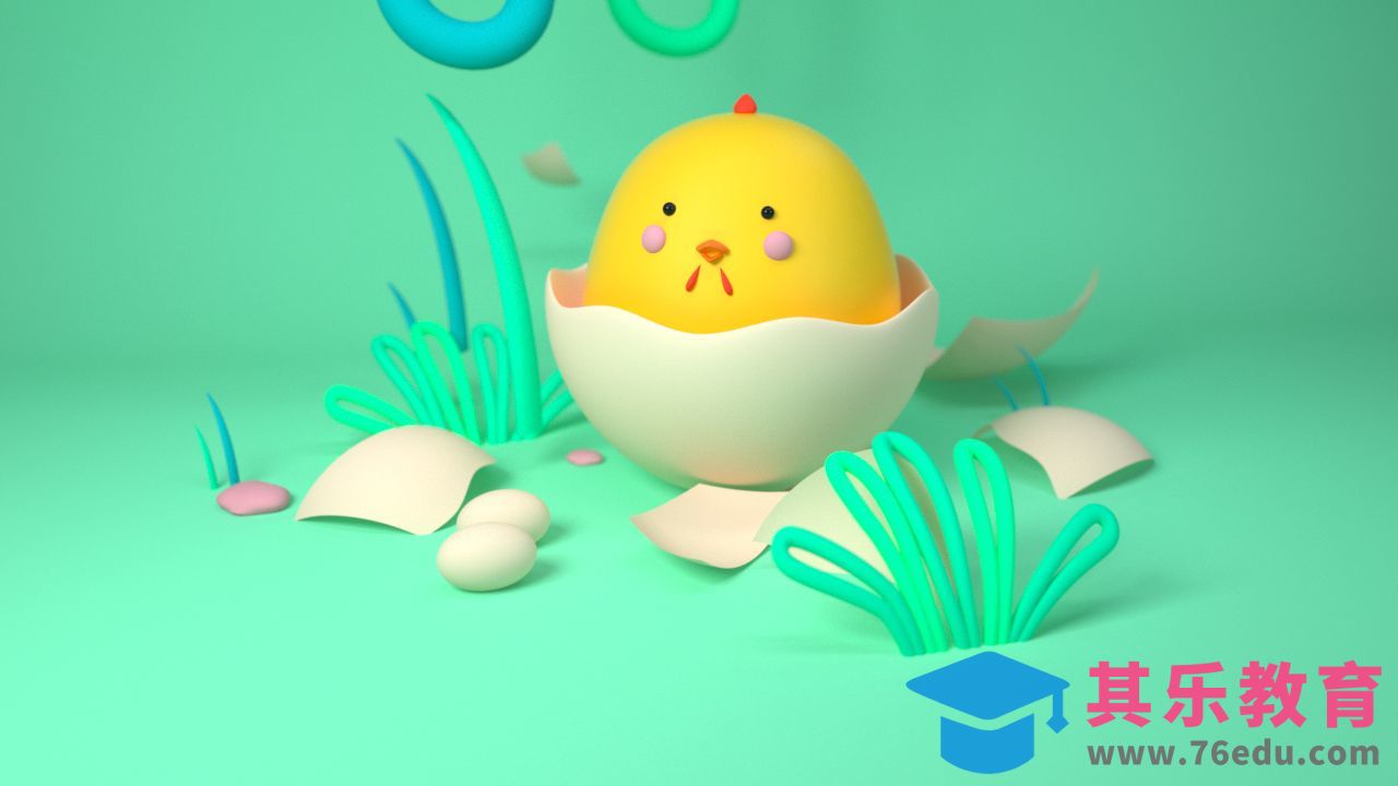 C4D-创意小鸡场景[虎课网C4D设计视频教程][产品数码建模MP4教程全集 ]-第1张图片-我要自学网