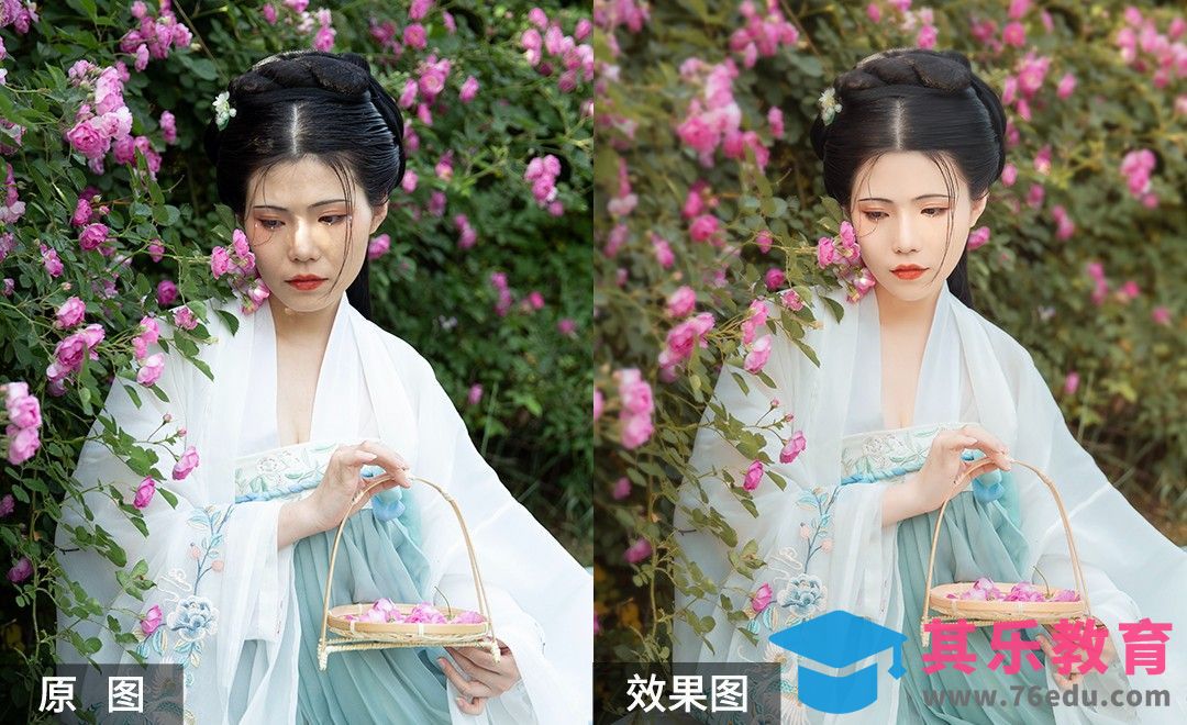 PS-古风蔷薇花人像精修[虎课网手机摄影入门视频教程][MP4产品摄影教程全集 ]-第1张图片-我要自学网