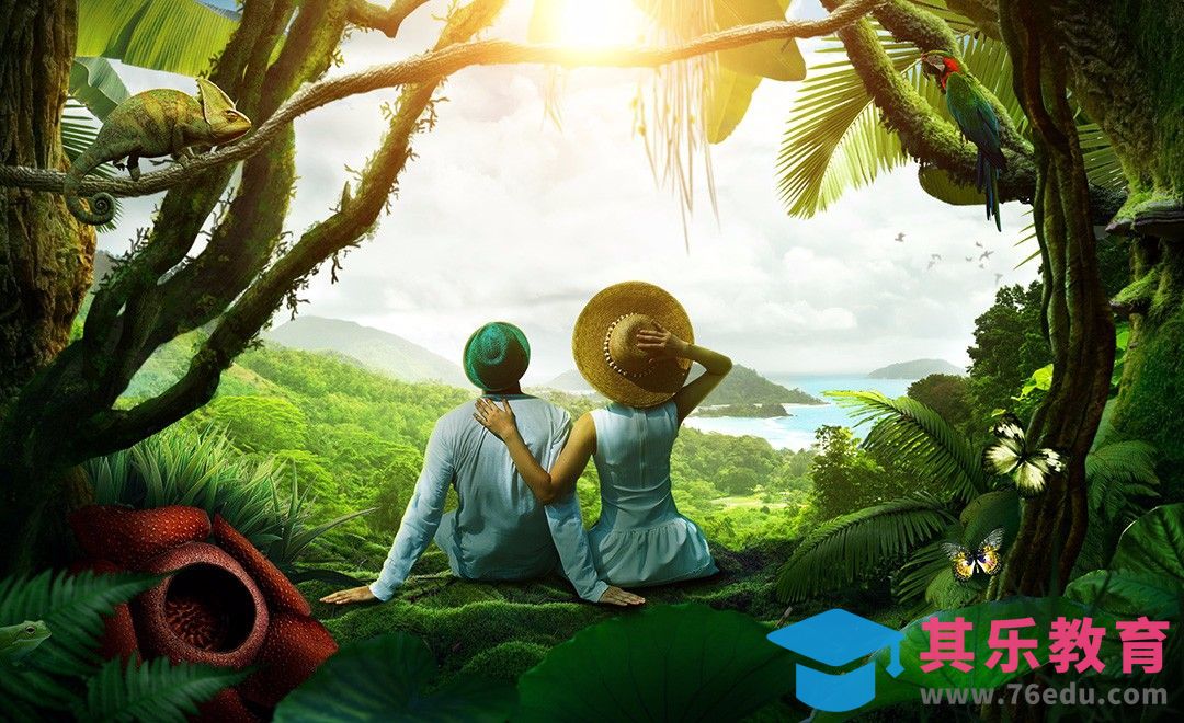 PS-奇幻森林里的情侣[平面设计视频教程][海报设计MP4高清全集 ]-第1张图片-我要自学网