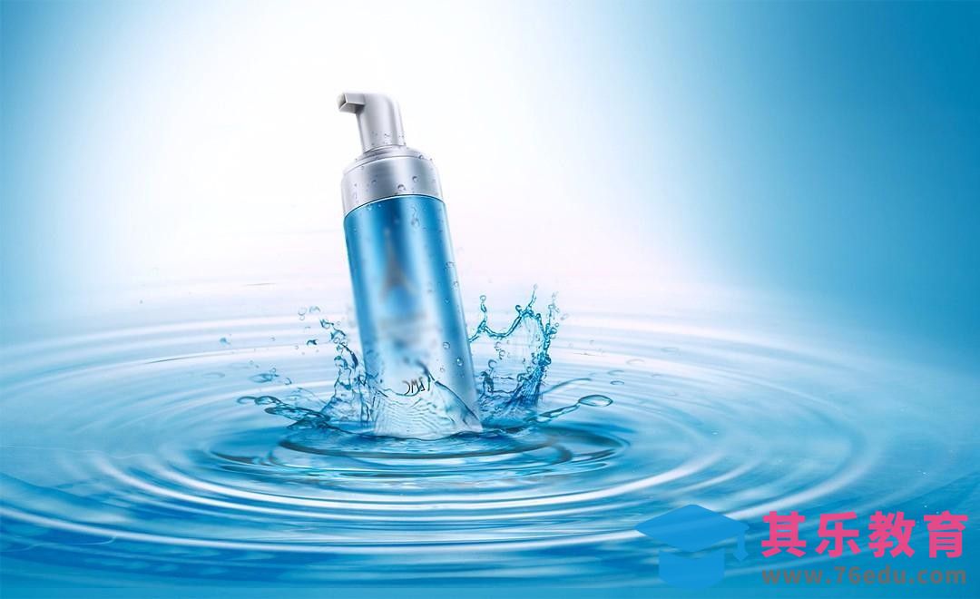 PS-蓝色化妆品-水韵合成[虎课网平面设计视频教程][图片排版配色MP4高清全集 ]-第1张图片-我要自学网