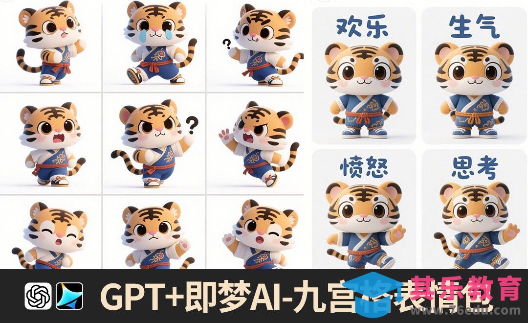 ChatGPT+即梦AI-通用九宫格表情制作方法[虎课网AICG人工智能视频教程][MP4高清全集 ]-第1张图片-我要自学网