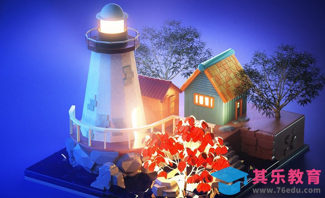 C4D+OC-卡通灯塔小屋（建模上）[虎课网C4D设计视频教程][产品数码建模MP4教程全集 ]-第1张图片-我要自学网
