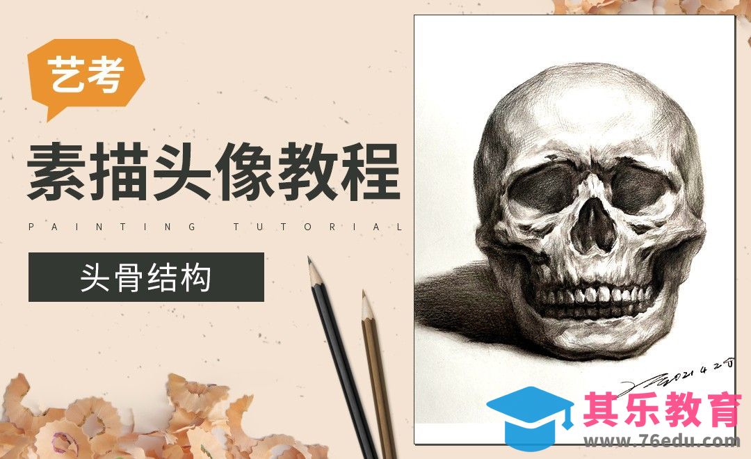 素描-结构-头骨结构[虎课网绘画插画视频教程][ipad商业插画MP4教程全集 ]-第1张图片-我要自学网